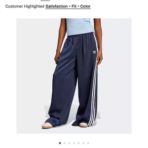 Adidas Women's Navy Joggers with Triple White Stripes